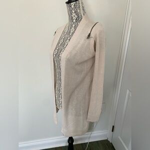 All Saints cream beige merino wool cardigan sweater